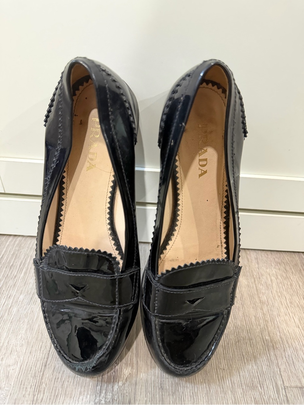 Prada Black Patent Leather Women's Loafers